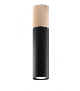 Surface Mounted Downlights Flush Light Black Natural Wood GU10-1
