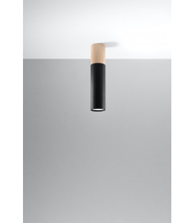 Surface Mounted Downlights Flush Light Black Natural Wood GU10-2