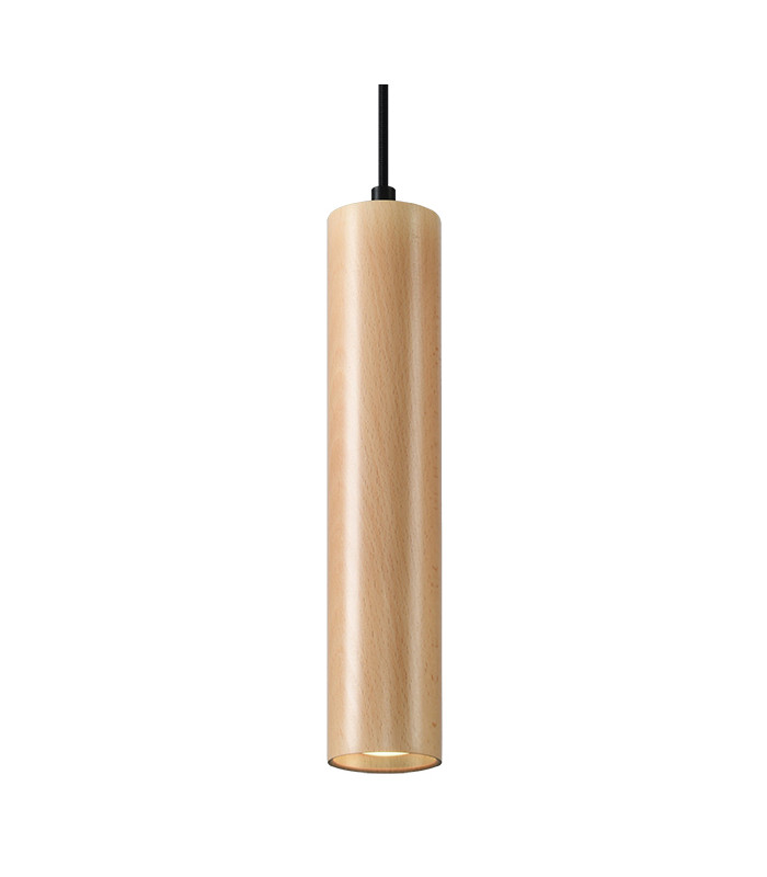 Slim 8cm Pendant Light Natural Wood GU10-1