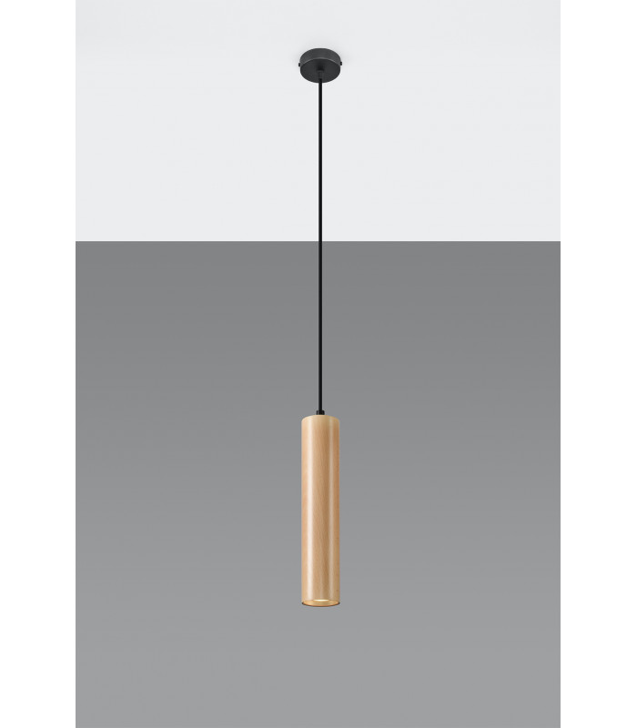 Slim 8cm Pendant Light Natural Wood GU10-2