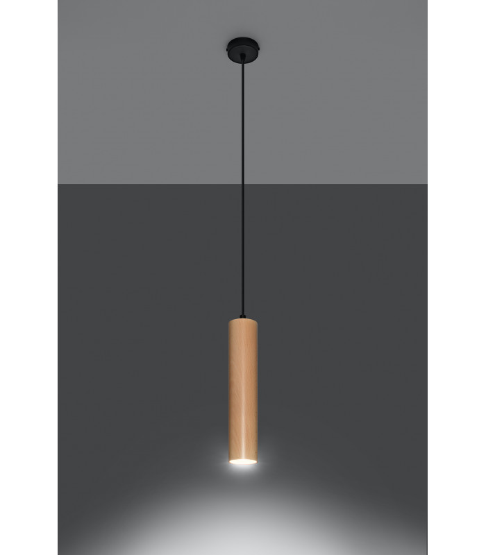 Slim 8cm Pendant Light Natural Wood GU10-3