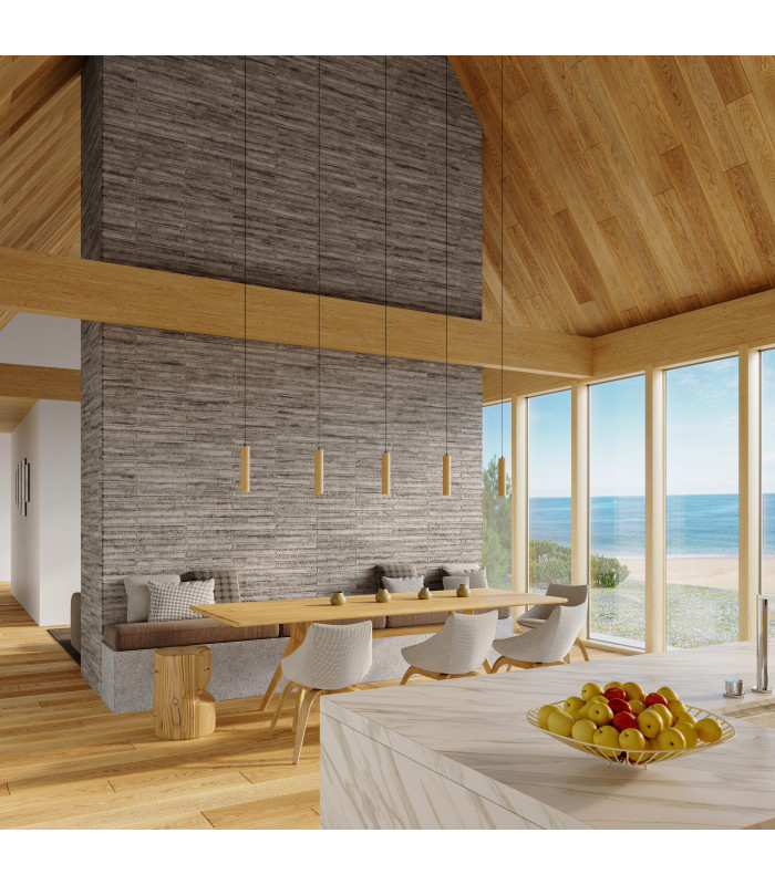 Slim 8cm Pendant Light Natural Wood GU10-8