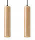 Twin Hanging Pendant Light Natural Wood GU10-1