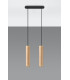Twin Hanging Pendant Light Natural Wood GU10-2