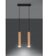 Twin Hanging Pendant Light Natural Wood GU10-3
