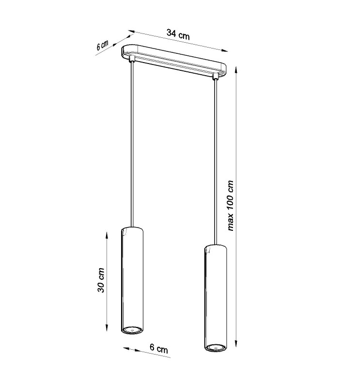 Twin Hanging Pendant Light Natural Wood GU10-4