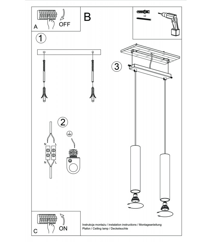 Twin Hanging Pendant Light Natural Wood GU10-5