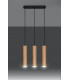 Triple Hanging Pendant Light Natural Wood GU10-3