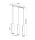 Triple Hanging Pendant Light Natural Wood GU10-4
