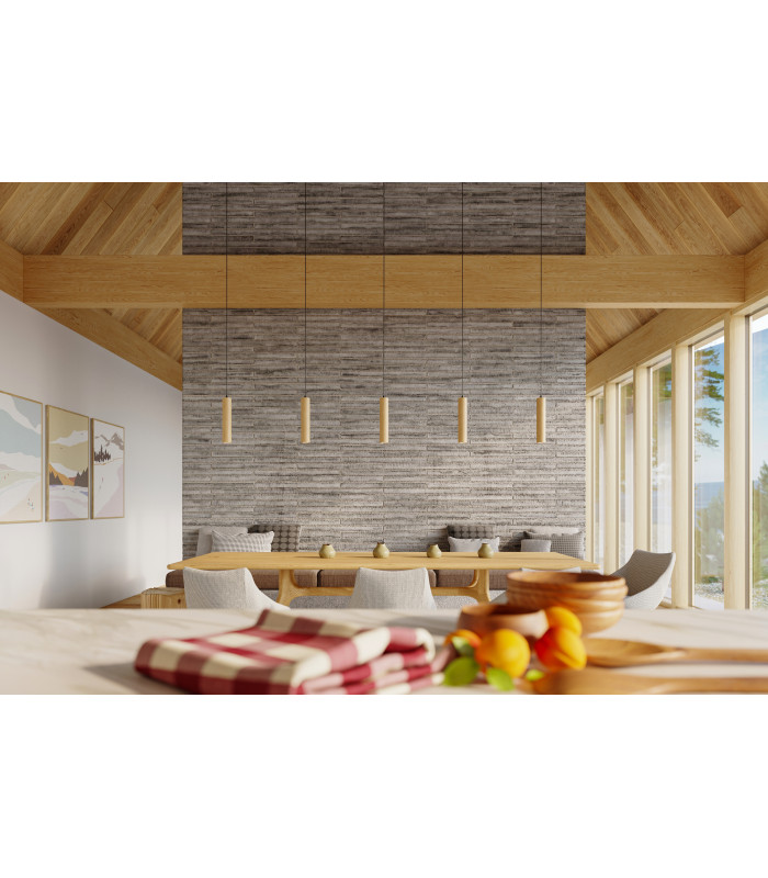 Triple Hanging Pendant Light Natural Wood GU10-7