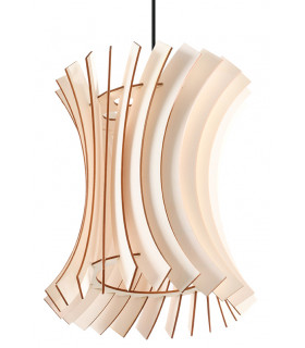 Wire Frame Pendant Light Natural Wood E27-1
