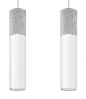 Twin Hanging Pendant Light Grey White GU10-1