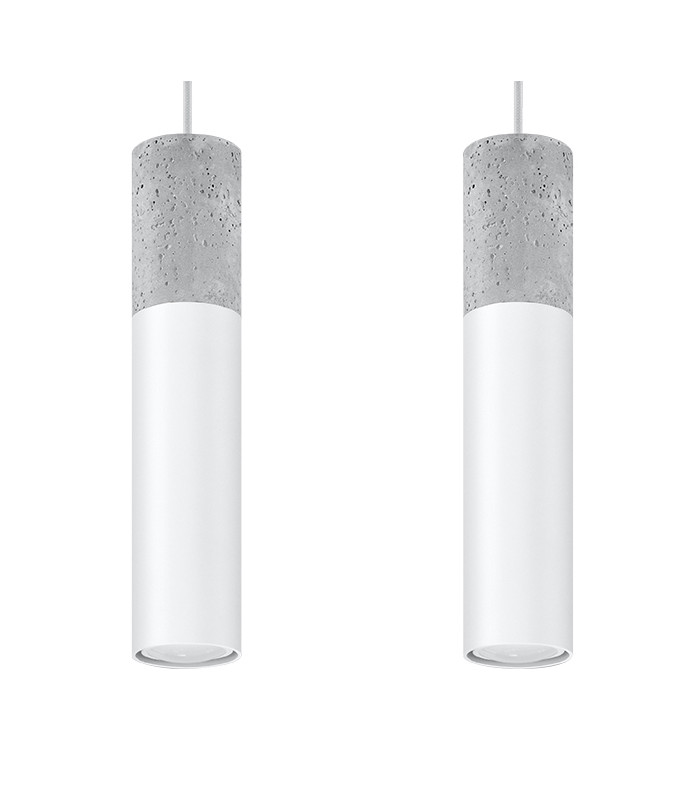 Twin Hanging Pendant Light Grey White GU10-1