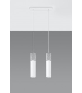 Twin Hanging Pendant Light Grey White GU10-2