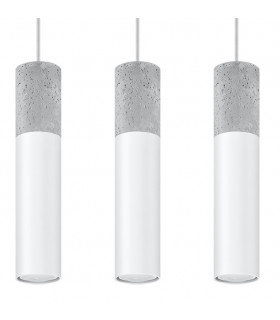 Triple Hanging Pendant Light Grey White GU10-1