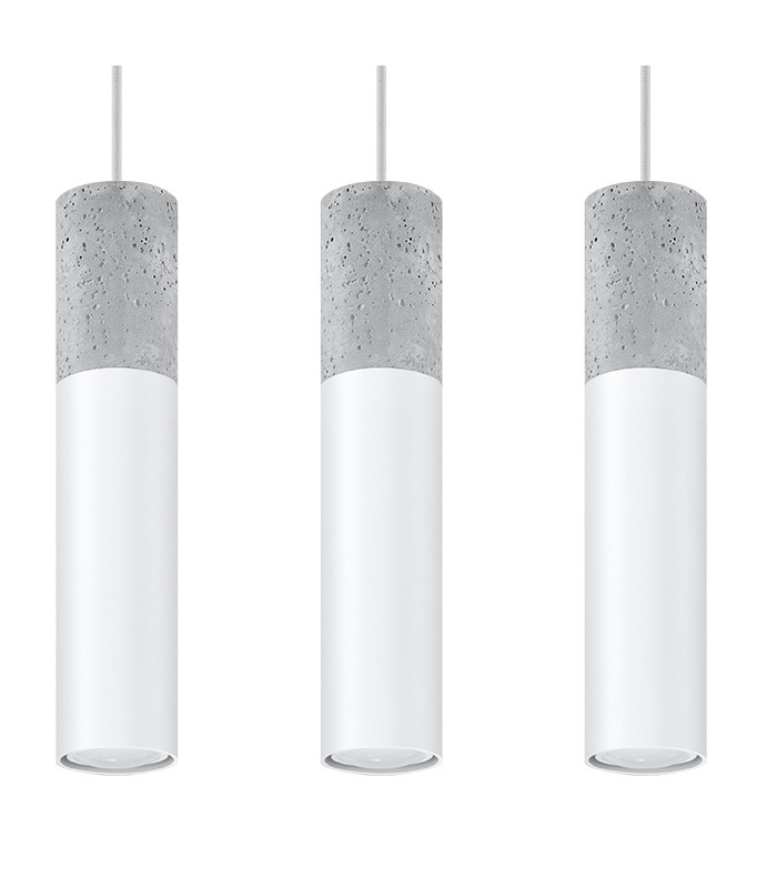 Triple Hanging Pendant Light Grey White GU10-1