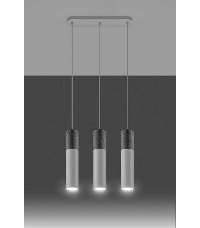 Triple Hanging Pendant Light Grey White GU10-3