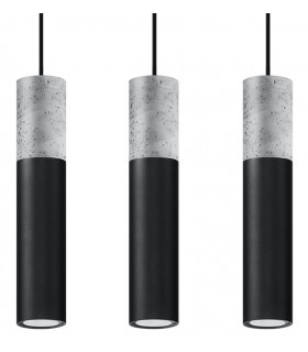 Triple Hanging Pendant Light Grey Black GU10-1