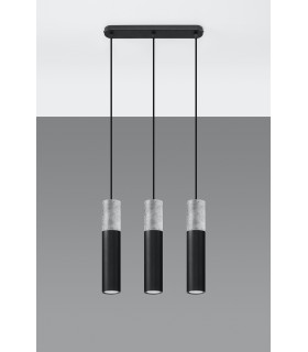 Triple Hanging Pendant Light Grey Black GU10-2