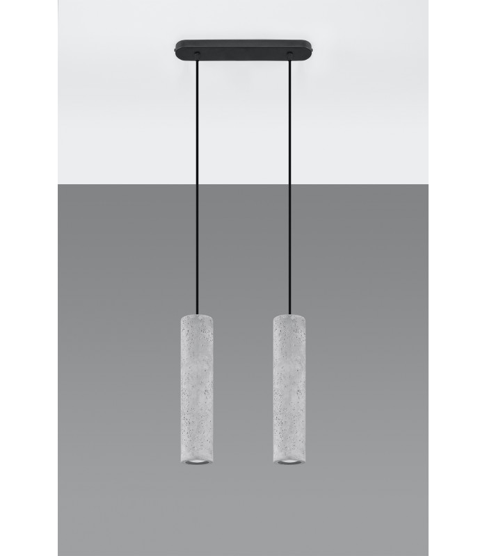 Twin Hanging Pendant Light Grey GU10-2