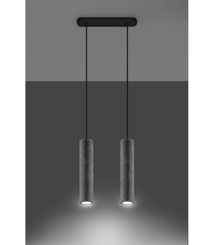 Twin Hanging Pendant Light Grey GU10-3
