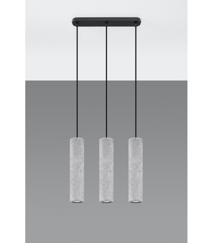 Triple Hanging Pendant Light Grey GU10-2