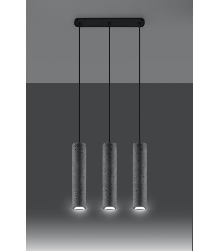 Triple Hanging Pendant Light Grey GU10-3