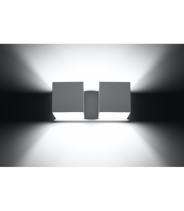 Twin Square Up & Down Wall Lamp White G9-3