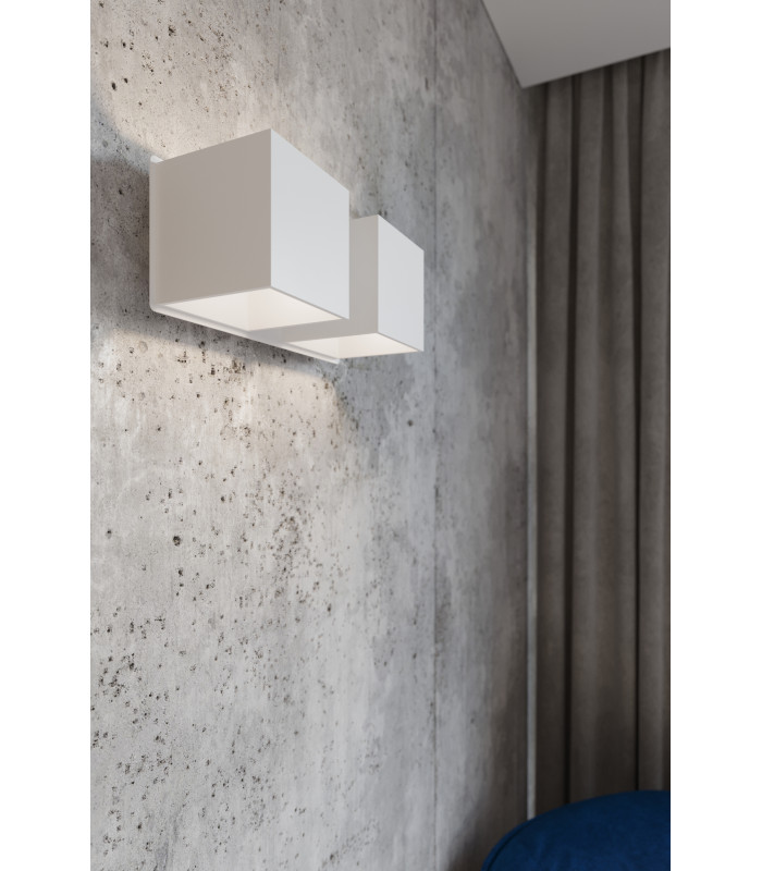 Twin Square Up & Down Wall Lamp White G9