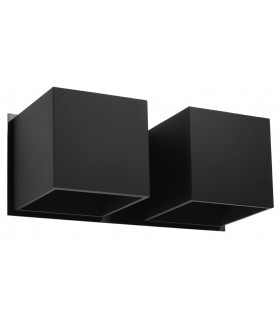 Twin Square Up & Down Wall Lamp Black G9-1