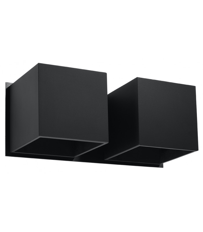 Twin Square Up & Down Wall Lamp Black G9-1