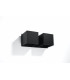 Twin Square Up & Down Wall Lamp Black G9-2