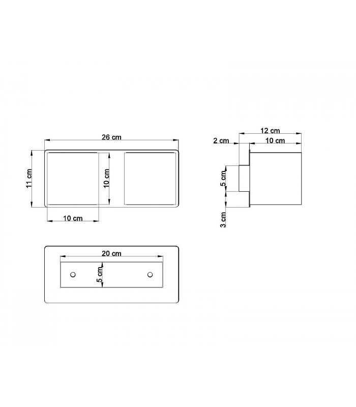 Twin Square Up & Down Wall Lamp Black G9-4Twin Square Up & Down Wall Lamp Black G9-5