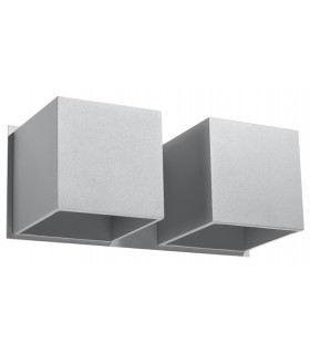 Twin Square Up & Down Wall Lamp Grey G9-1
