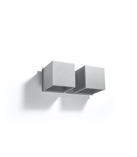 Twin Square Up & Down Wall Lamp Grey G9-2