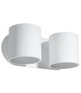 Twin Round Up & Down Wall Lamp White G9-1