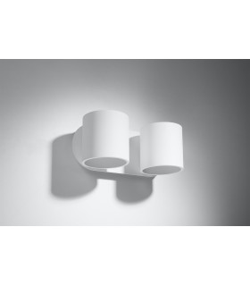 Twin Round Up & Down Wall Lamp White G9-2