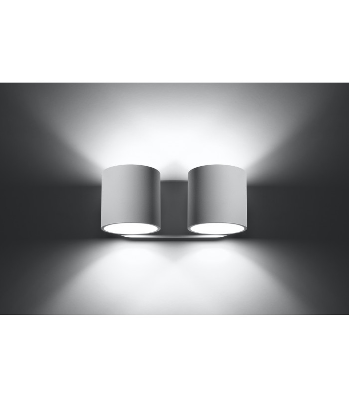 Twin Round Up & Down Wall Lamp White G9-3