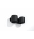 Twin Round Up & Down Wall Lamp Black G9-2