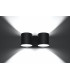 Twin Round Up & Down Wall Lamp Black G9-3