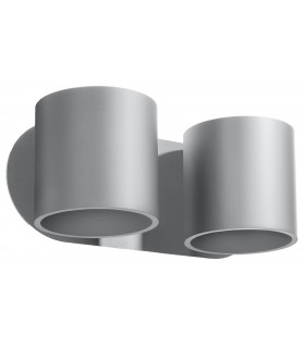 Twin Round Up & Down Wall Lamp Grey G9-1