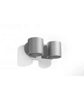 Twin Round Up & Down Wall Lamp Grey G9-2