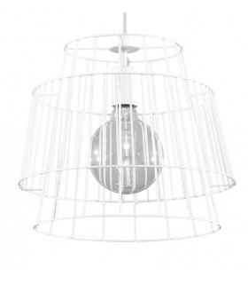Wire Frame Pendant Light White E27-1