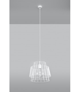 Wire Frame Pendant Light White E27-2