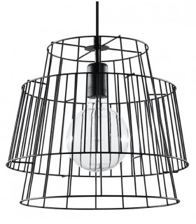 Twin Wire Frame Pendant Light Black E27-1