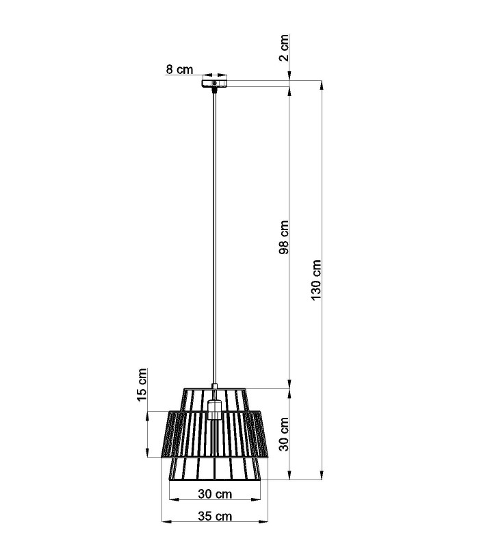 Twin Wire Frame Pendant Light Black E27-4