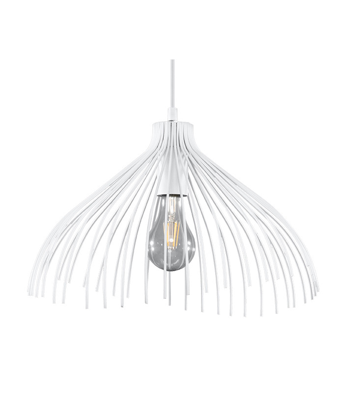 Wire Frame Pendant Light White E27-1