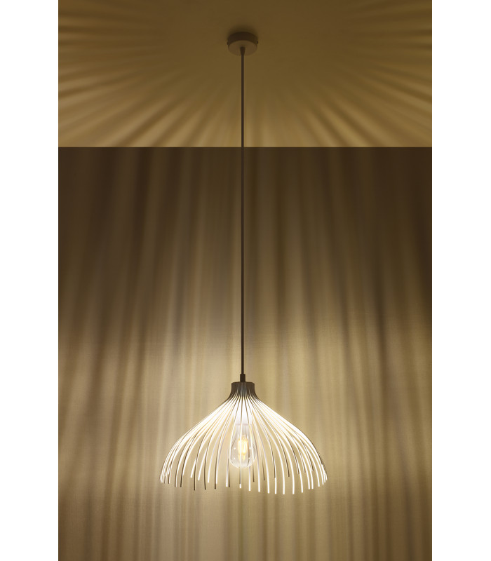 Wire Frame Pendant Light White E27-3