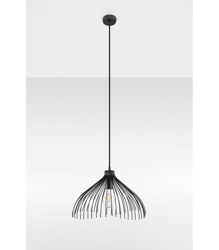Wire Frame Pendant Light Black E27-2