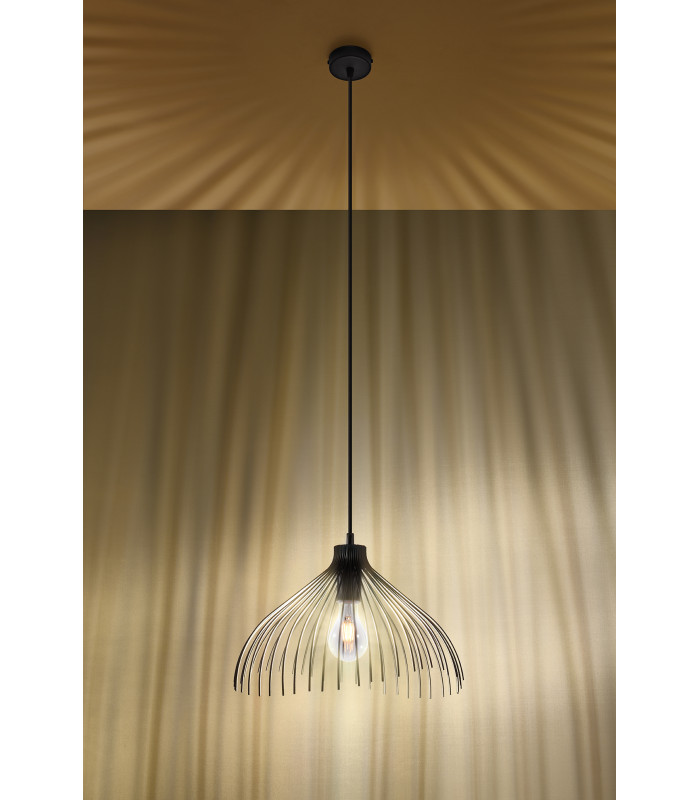 Wire Frame Pendant Light Black E27-3